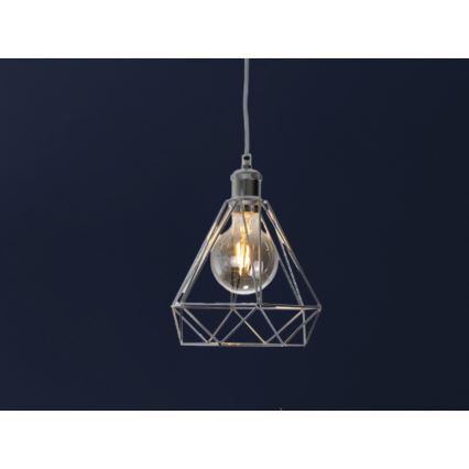 Csillár zsinóron 1xE27/60W/230V átm. 22 cm fényezett króm