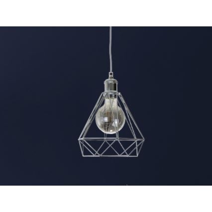 Csillár zsinóron 1xE27/60W/230V átm. 22 cm fényezett króm