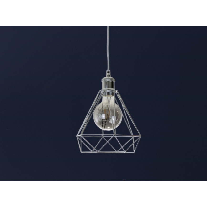 Csillár zsinóron 1xE27/60W/230V átm. 22 cm fényezett króm