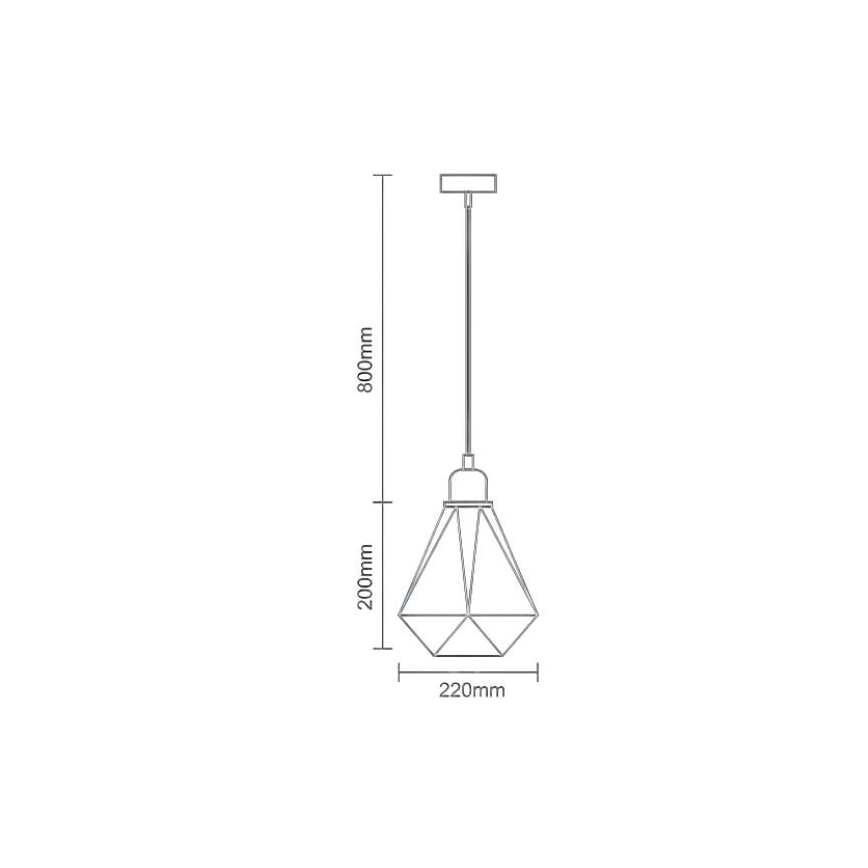 Csillár zsinóron 1xE27/60W/230V átm. 22 cm fényezett króm