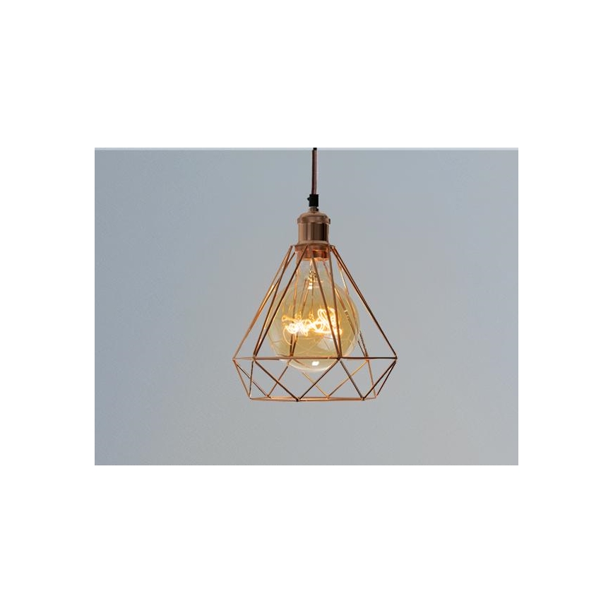 Csillár zsinóron 1xE27/60W/230V átm. 22 cm réz