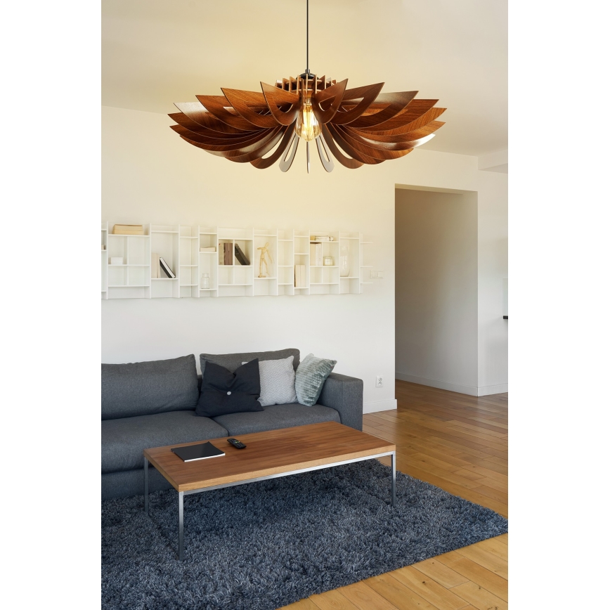 Csillár zsinóron 1xE27/60W/230V barna átm. 68 cm