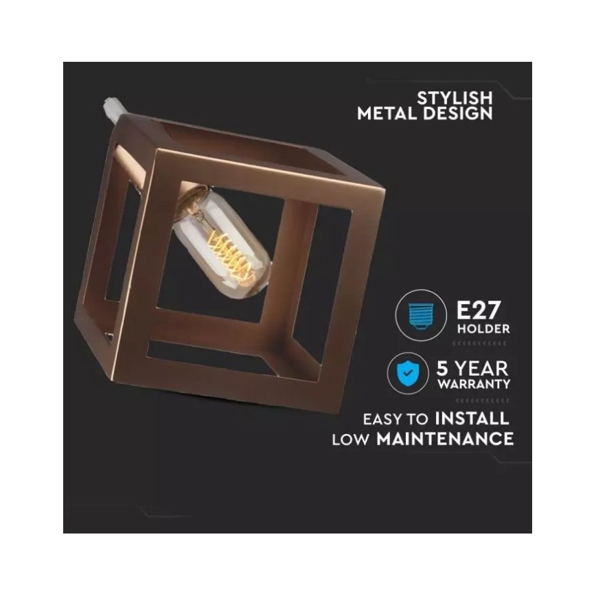 Csillár zsinóron 1xE27/60W/230V bronz