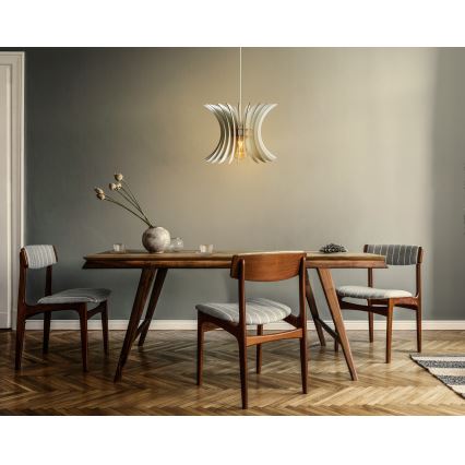 Csillár zsinóron 1xE27/60W/230V fehér átm. 20 cm