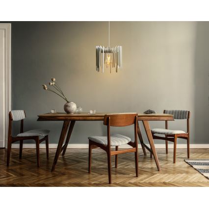 Csillár zsinóron 1xE27/60W/230V fehér átm. 23 cm