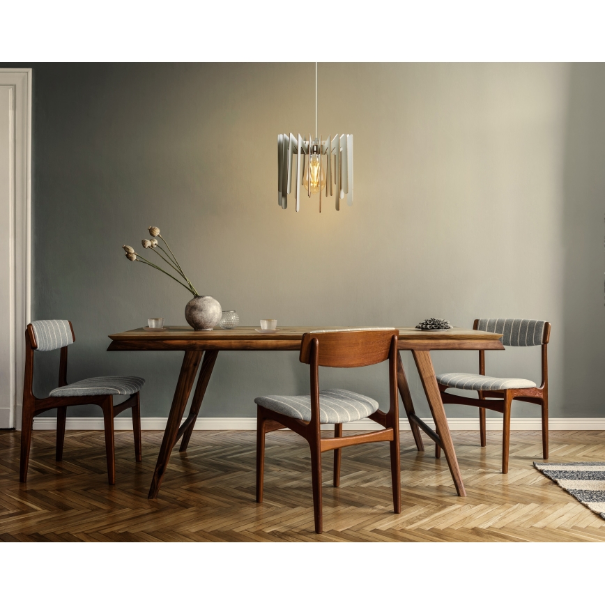 Csillár zsinóron 1xE27/60W/230V fehér átm. 23 cm