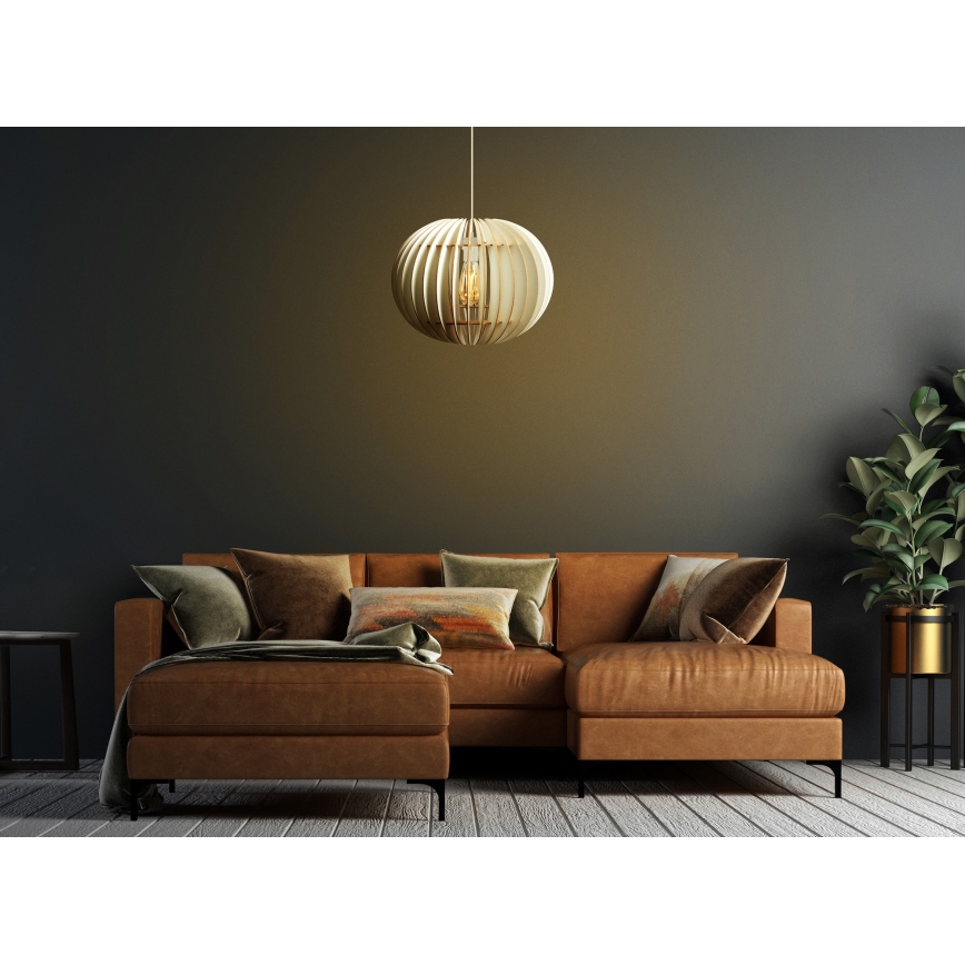 Csillár zsinóron 1xE27/60W/230V fehér átm. 36 cm