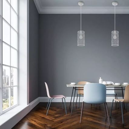 Csillár zsinóron 1xE27/60W/230V fehér