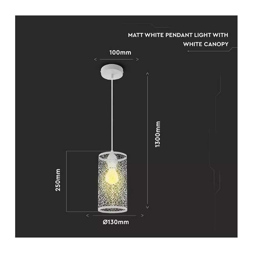 Csillár zsinóron 1xE27/60W/230V fehér