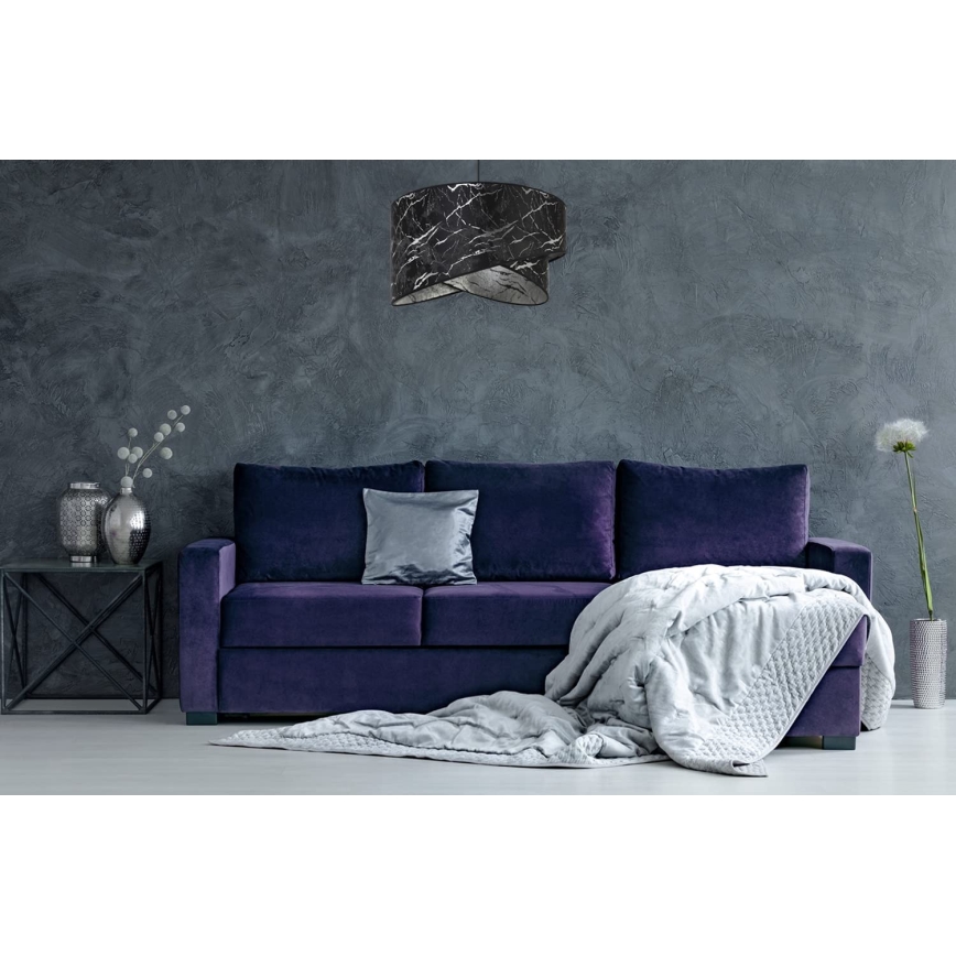 Csillár zsinóron 1xE27/60W/230V fekete/ezüst