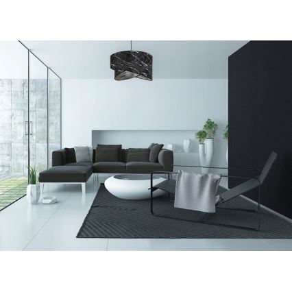 Csillár zsinóron 1xE27/60W/230V fekete/ezüst