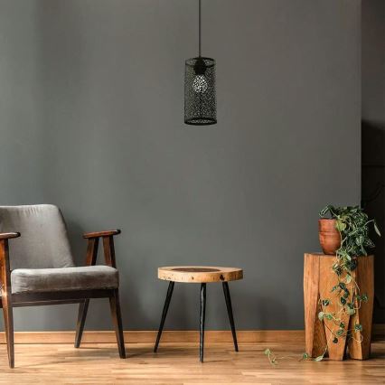 Csillár zsinóron 1xE27/60W/230V fekete