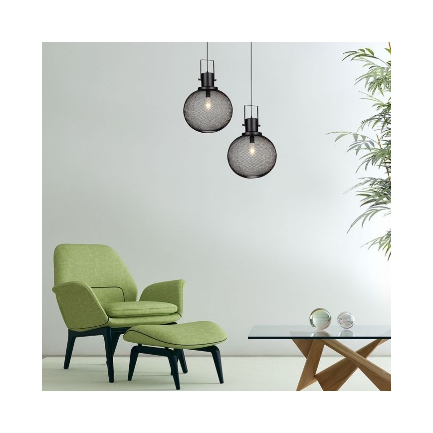 Csillár zsinóron 1xE27/60W/230V fekete