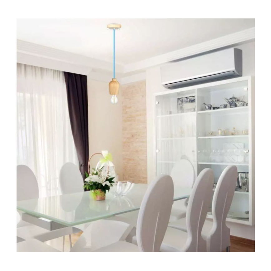 Csillár zsinóron 1xE27/60W/230V kék