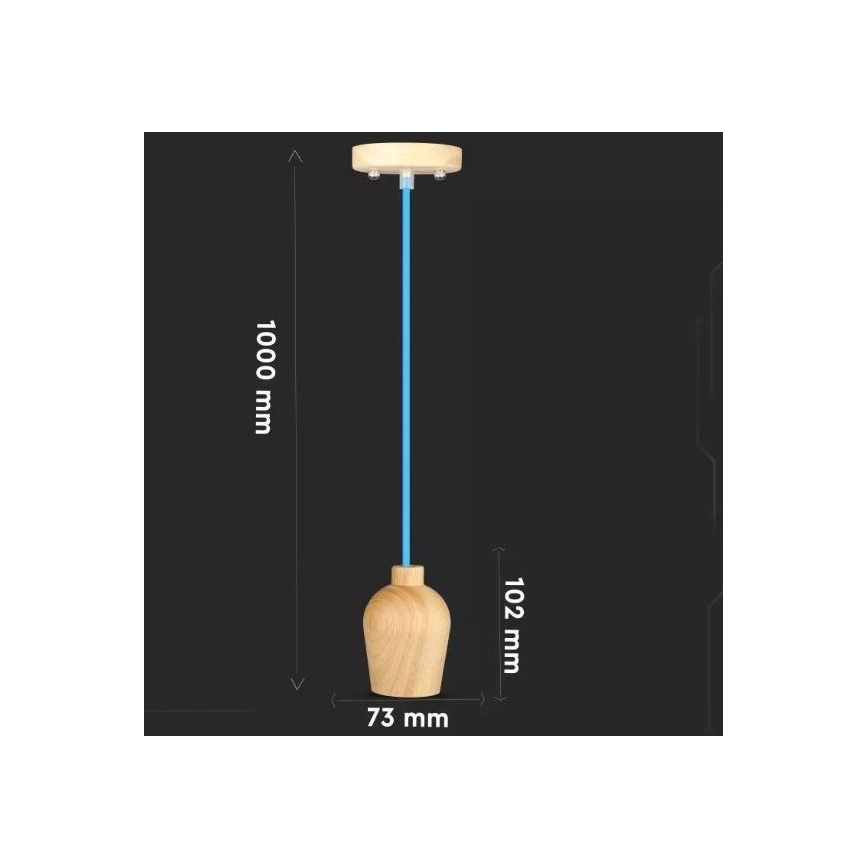 Csillár zsinóron 1xE27/60W/230V kék