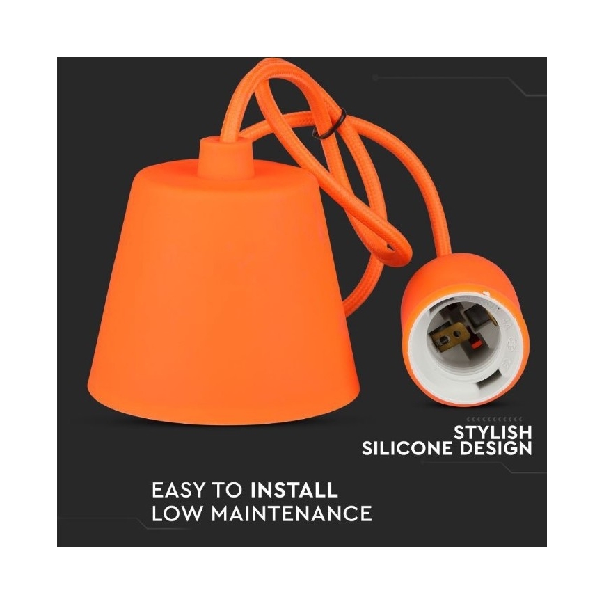 Csillár zsinóron 1xE27/60W/230V narancssárga