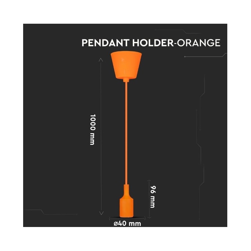 Csillár zsinóron 1xE27/60W/230V narancssárga