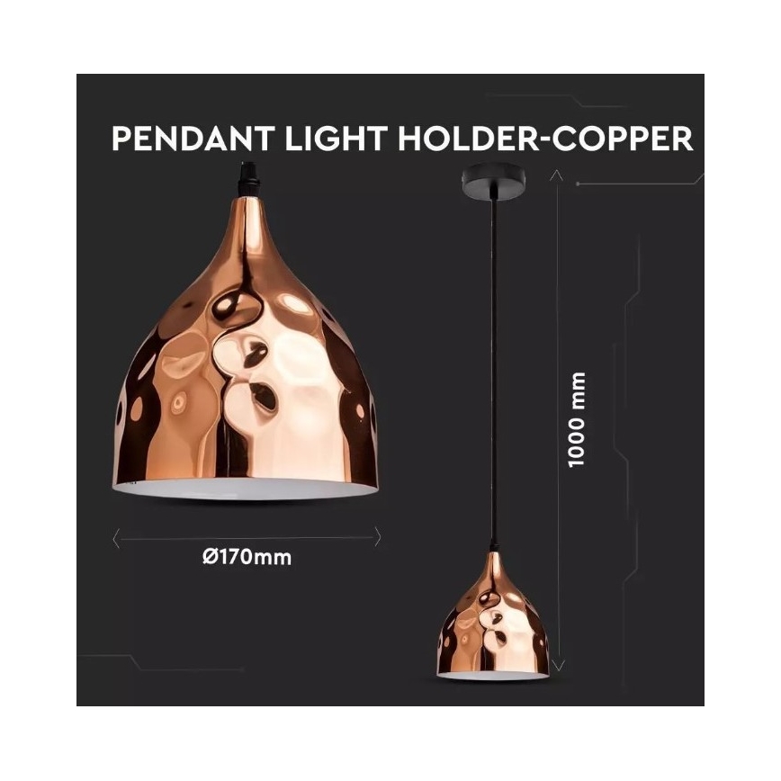 Csillár zsinóron 1xE27/60W/230V rózsaarany