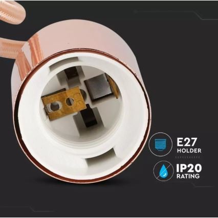 Csillár zsinóron 1xE27/60W/230V rózsaarany