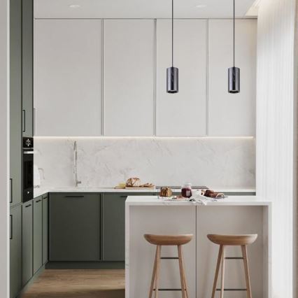 Csillár zsinóron 1xGU10/10W/230V kőris/tömör fa fekete