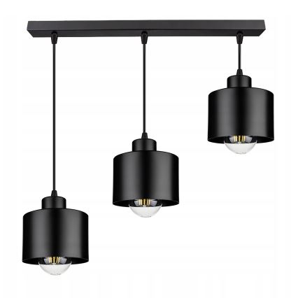 Csillár zsinóron 3xE27/35W/230V fekete