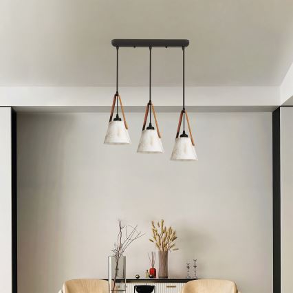 Csillár zsinóron 3xE27/40W/230V fehér