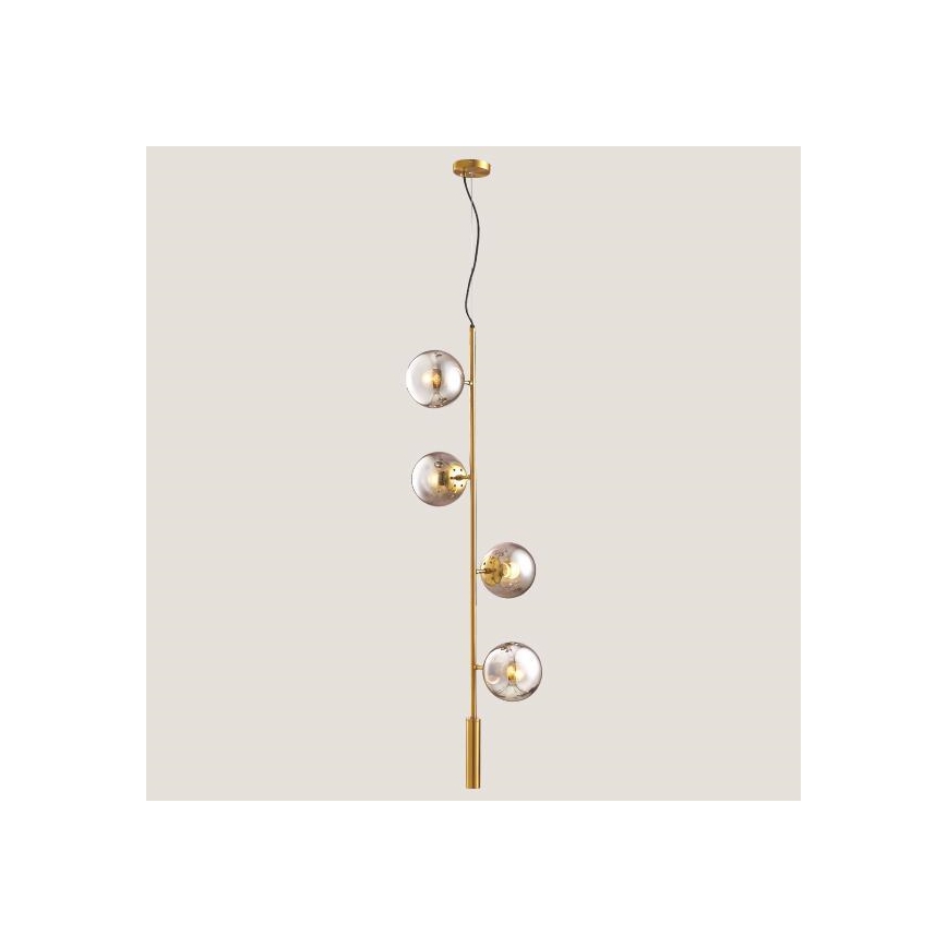 Csillár zsinóron 4xE27/10W/230V arany