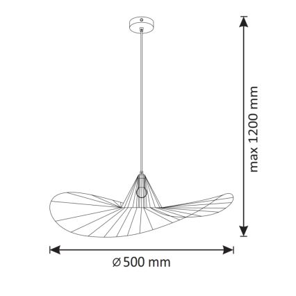 Csillár zsinóron ABANO 1xE27/20W/230V