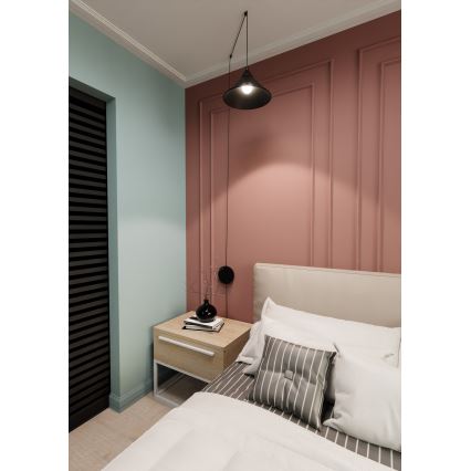 Csillár zsinóron ABRAMO 1xE27/15W/230V fekete