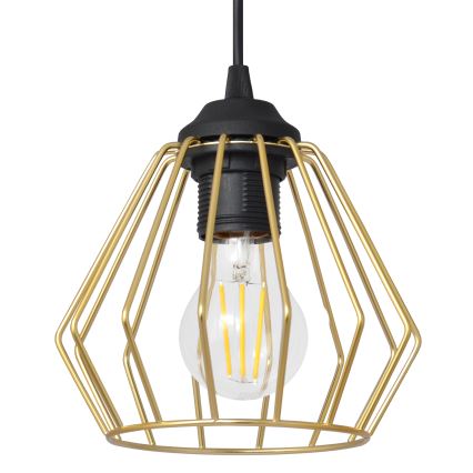 Csillár zsinóron AGAT 1xE27/15W/230V arany/fekete