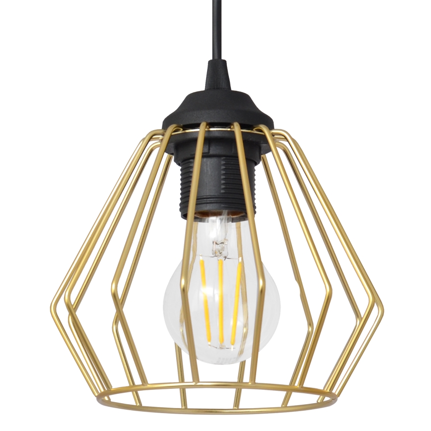 Csillár zsinóron AGAT 1xE27/15W/230V arany/fekete