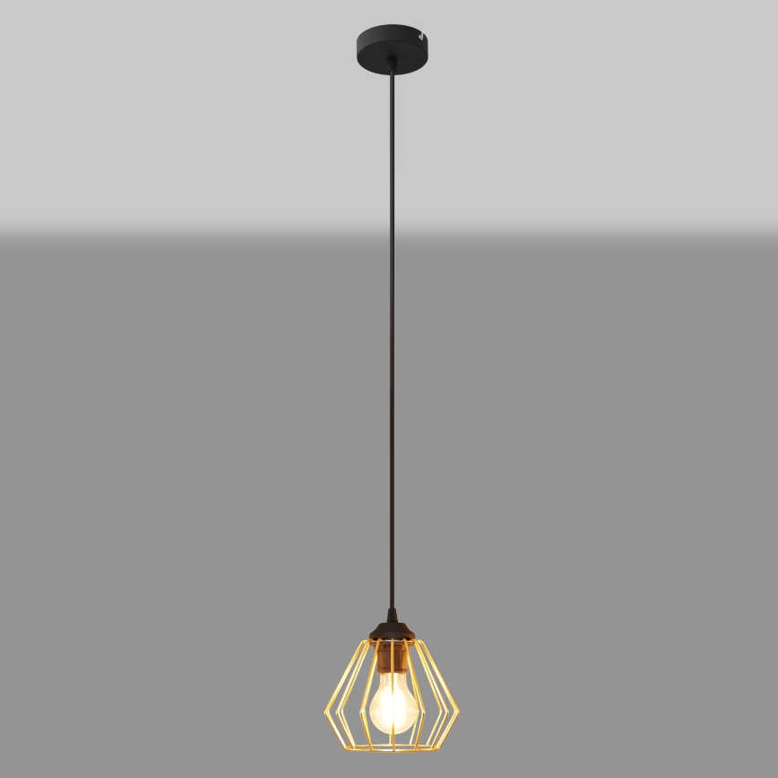 Csillár zsinóron AGAT 1xE27/15W/230V arany/fekete