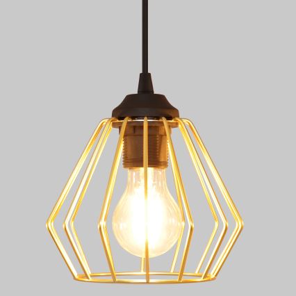 Csillár zsinóron AGAT 1xE27/15W/230V arany/fekete
