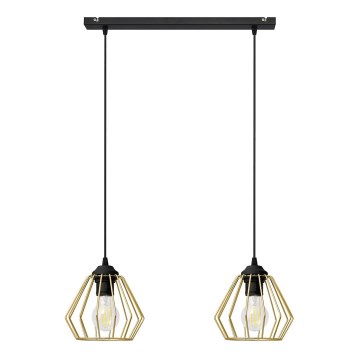 Csillár zsinóron AGAT 2xE27/15W/230V arany/fekete