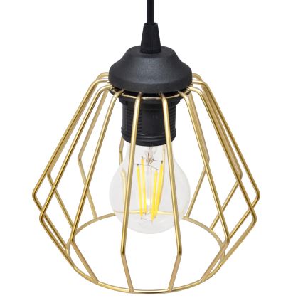 Csillár zsinóron AGAT 3xE27/15W/230V arany/fekete