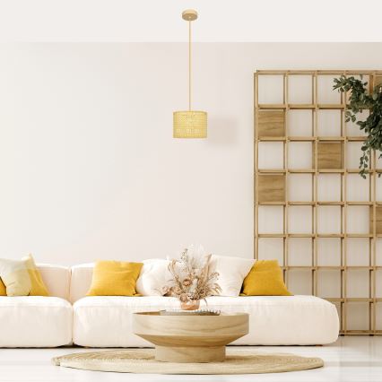 Csillár zsinóron ALBA 1xE27/15W/230V á. 20 cm rattan