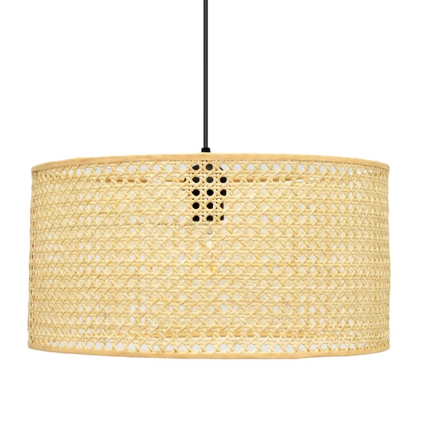 Csillár zsinóron ALBA 1xE27/15W/230V á. 40 cm rattan/fekete