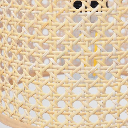 Csillár zsinóron ALBA 1xE27/15W/230V á. 40 cm rattan/fekete