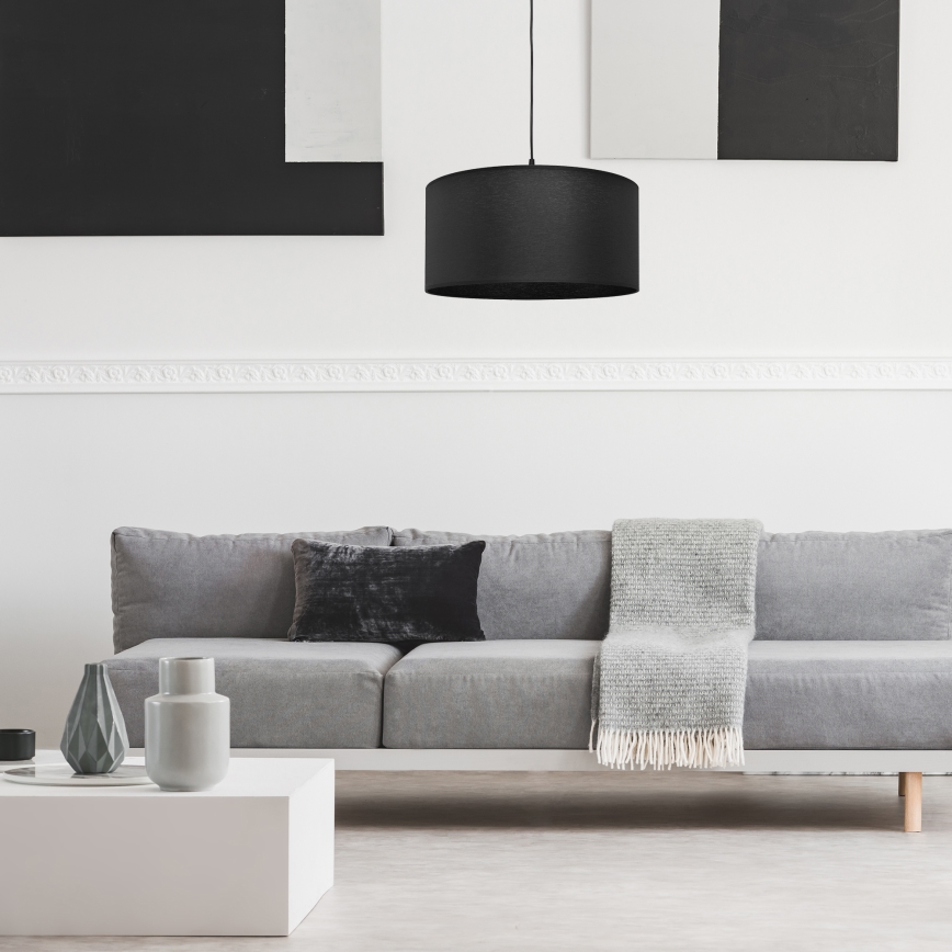 Csillár zsinóron ALBA 1xE27/15W/230V á. 40cm fekete