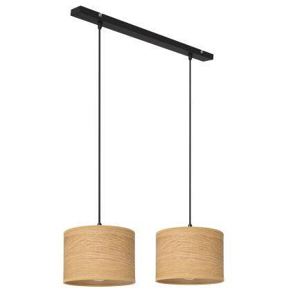 Csillár zsinóron ALBA 2xE27/15W/230V barna/fekete