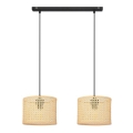 Csillár zsinóron ALBA 2xE27/15W/230V rattan/fekete