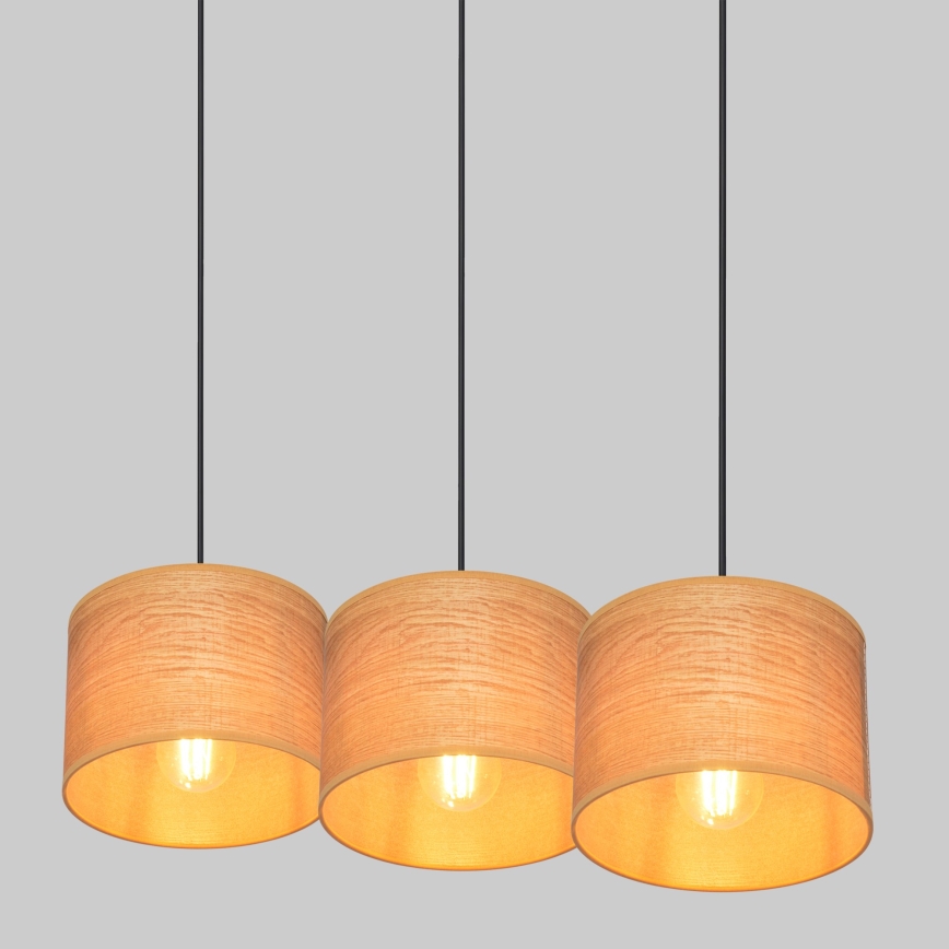 Csillár zsinóron ALBA 3xE27/15W/230V barna/fekete