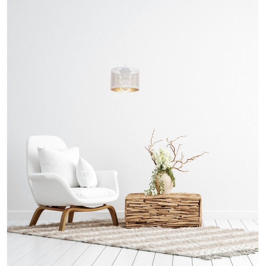 Csillár zsinóron ALDO 1xE27/60W/230V á. 15 cm fehér