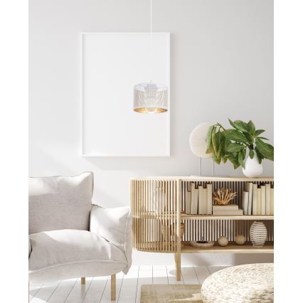 Csillár zsinóron ALDO 1xE27/60W/230V á. 15 cm fehér