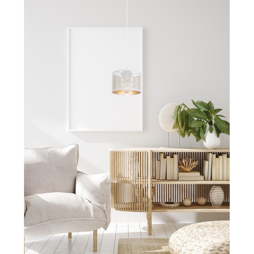 Csillár zsinóron ALDO 1xE27/60W/230V á. 15 cm fehér