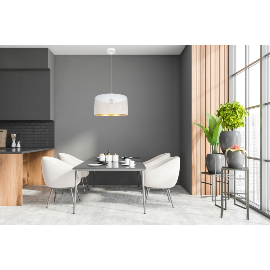 Csillár zsinóron ALDO 1xE27/60W/230V á. 40 cm fehér