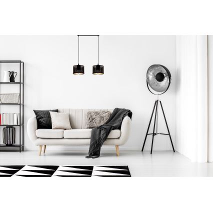 Csillár zsinóron ALDO 2xE27/60W/230V fekete