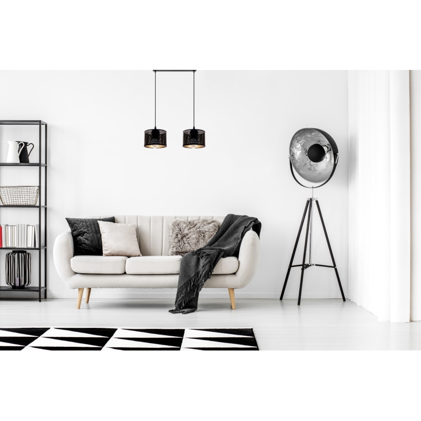 Csillár zsinóron ALDO 2xE27/60W/230V fekete