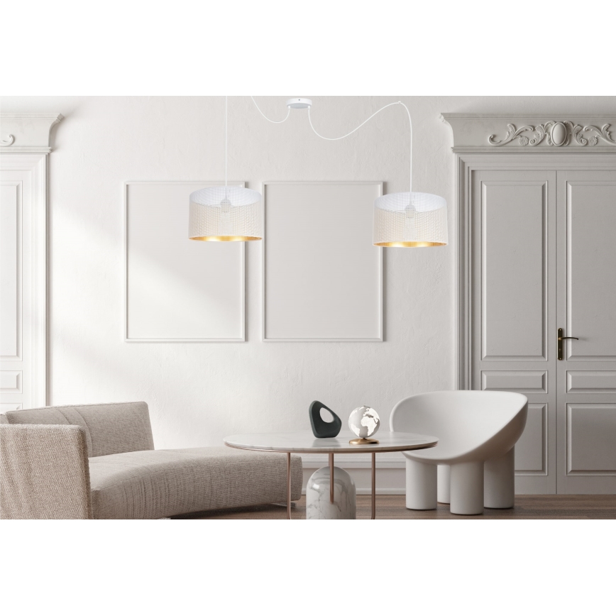 Csillár zsinóron ALDO 2xE27/60W/230V pók fehér