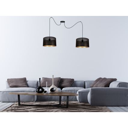 Csillár zsinóron ALDO 2xE27/60W/230V pók fekete